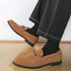 Elegant Mens Business Casual Leather Loafers with Soft Lining Comfortable Office Commuting Shoes Anti Slip Slip-on Driving Shoes