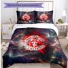 Set Lenzuola Stampato Manchester United 3 Pezzi Morbido Delicato sulla Pelle Lavabile Copripiumino e Federe Set Tutte le Stagioni Camera da Letto