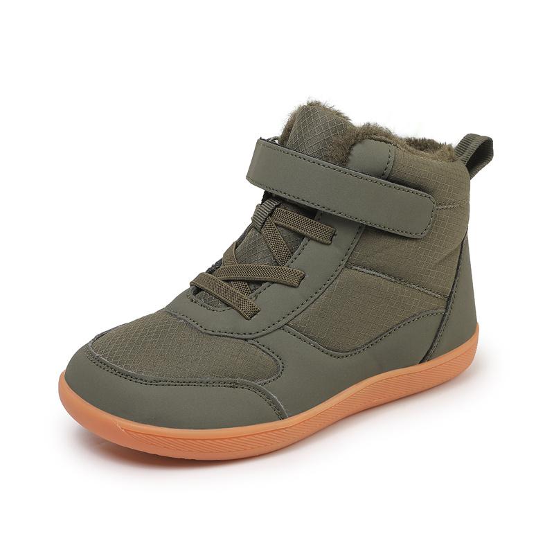 New Kid's Snow Boots Children's Outdoor Wide Toe Barefoot Shoes Warm Waterproof Winter Boots High-top Velvet Boot Size 25-36