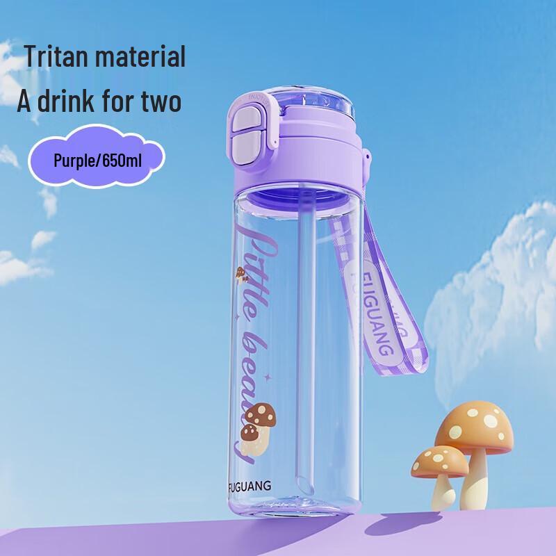 Fuguang Children s Dual-Drink Straw Water Bottle