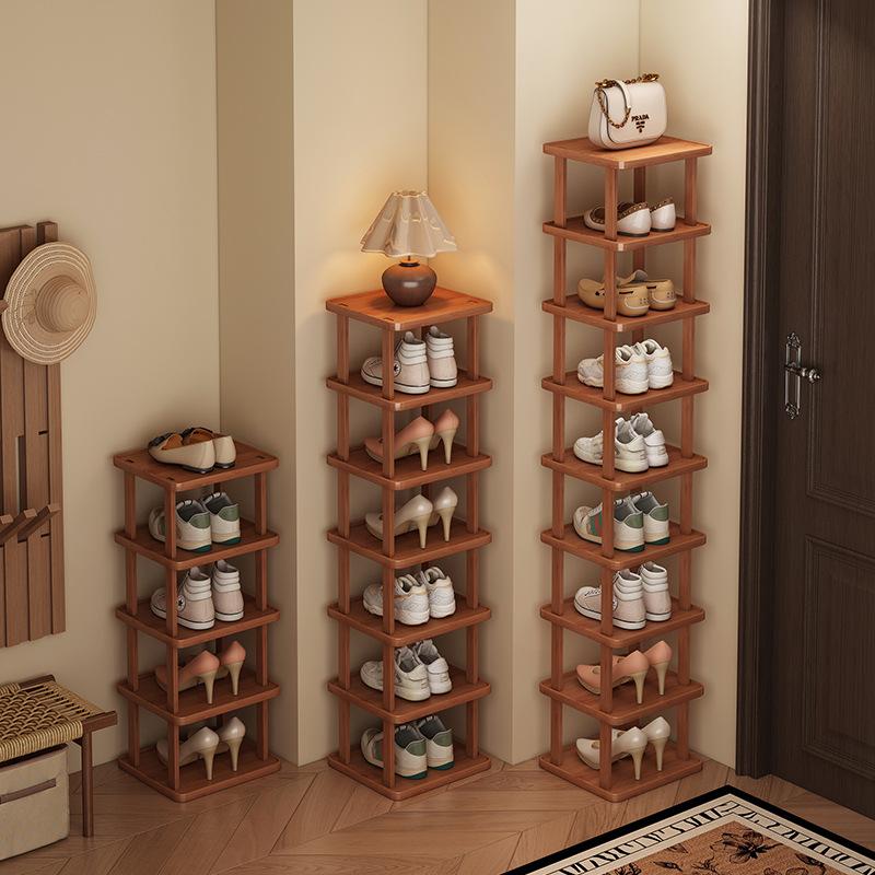 2-9Layer Small Household Shoe Storage Bamboo Simple Shoe Rack Shoe Rack Household Doorstep Storage Rack Tool Corner Organizer