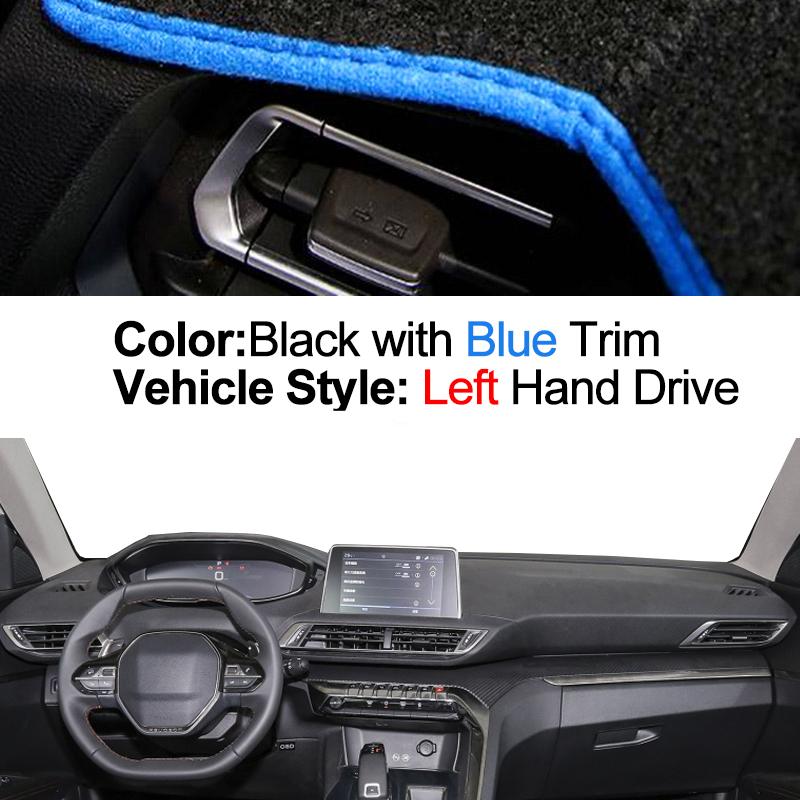 Car Inner Dashboard Cover For Peugeot 3008 5008 2017 - 2020 Auto Dash Mat Carpet Sun Shade Dashmat Rug Cushion 2018 2019