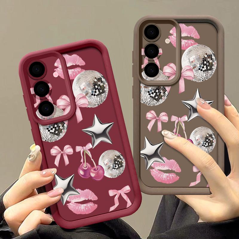 Cherry Star Light Ball Pattern Soft Phone Case For Samsung Galaxy A17 A56 A16 A36 A26 A55 A15 A25 A35 A54 A53 5G TPU Back Cover