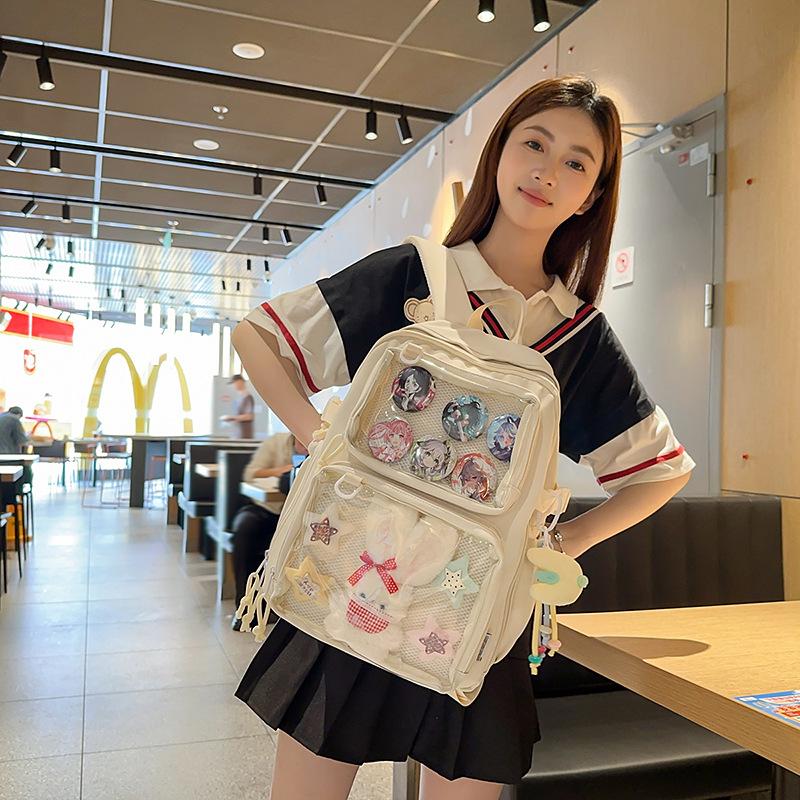 School Bag Junior High School Girls High Value College Style Versatile Small Backpack High School College Students Backpack Two-Dimensional Pain Bag