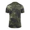 Men's Tactical Outdoor Quick Dry Short Sleeve T Shirt Loose Fit Breathable Crew Neck Camouflage Print with Hook and Loop Patch Area