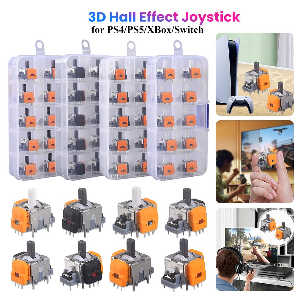 10/20PCS Replacement Hall Effect Joystick Rocker 3D Analog Joystick for PS4/PS5/XBox/Switch Controller ThumbStick Repair Parts