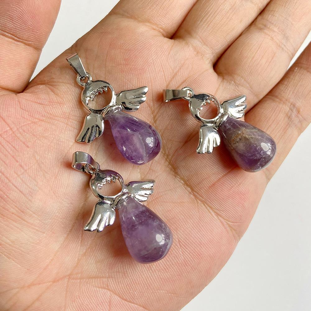 Natural Slice Stone Amethysts Purple Pendant Quartz Crystal Irregular Charm For Handmade Jewelry Making Necklace Earring Diy