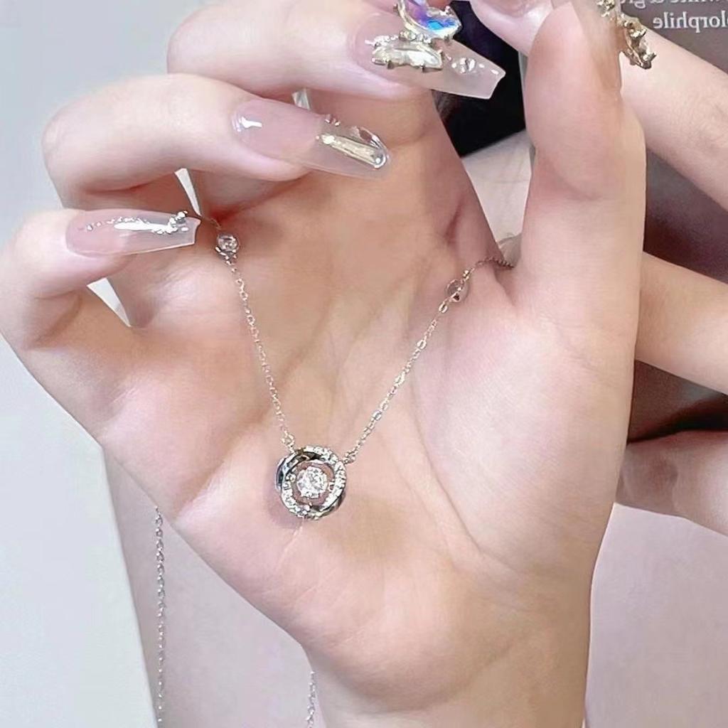 Drei-Sekunden-Herzschlag-Halskette für Frauen mit leichtem Luxus, Nische, hochwertigem, berührendem Anhänger, temperamentvollen, vielseitigen Accessoires