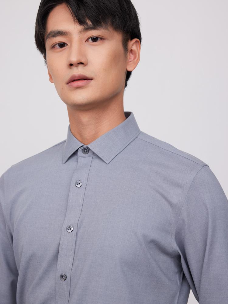 

Мужская классическая рубашка из легкого эластичного бамбукового волокна без карманов с длинными рукавами, классические универсальные офисные рубашки стандартного кроя