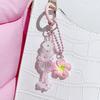 Sweet Colorful Flower Keychain Cute Flower Keyring Pendant  Bag Charm Creative Backpack Decoration Accessories Gifts