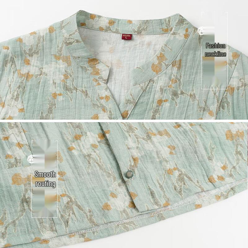 Datang Furen Elderly Women's Summer Lapel Short Sleeve Set