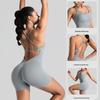 Seamless One-Piece Yoga Suit with Elegant Back and Peach Hip Design