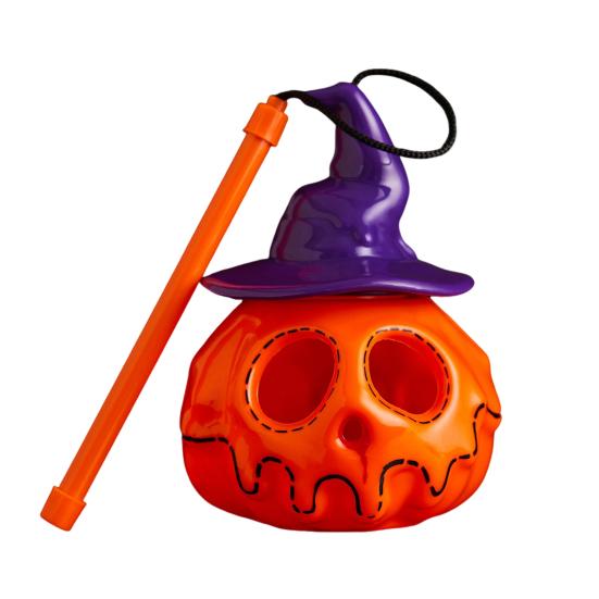 

Ручной пластиковый фонарь-тыква Хэллоуин Светящаяся лампа-тыква Работает от батареек фиолетовый