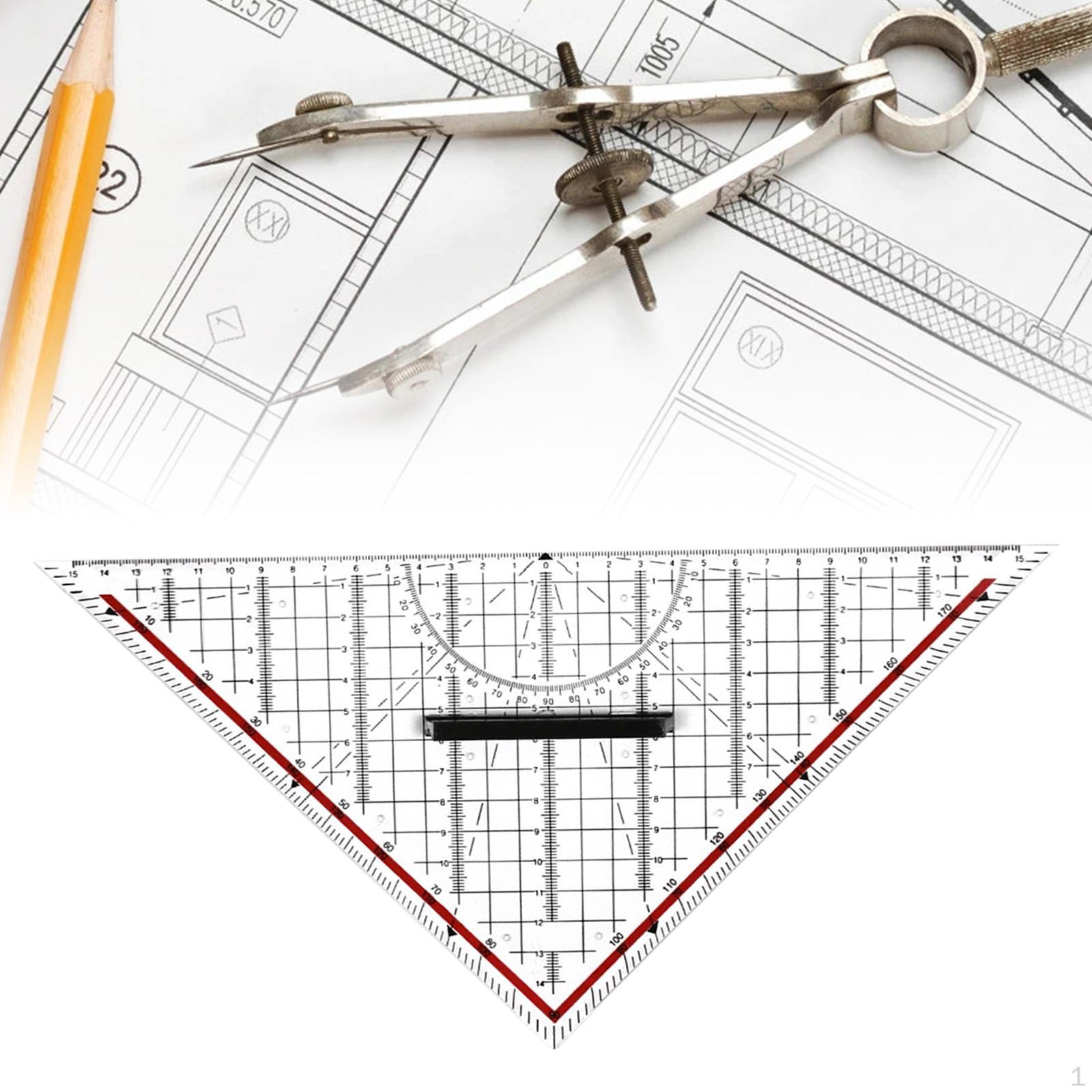 Professional Drawing Triangle Ruler, Square Protractor for Geometry, School Math