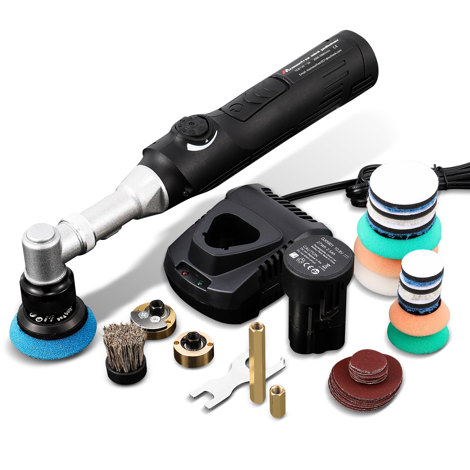 

Mxmoonfree Mini 12V Dual for Car and Diameter Storage and Japanese Instruction Manual Included Polisher, Cordless, Electric, Rechargeable, Action, чёрный