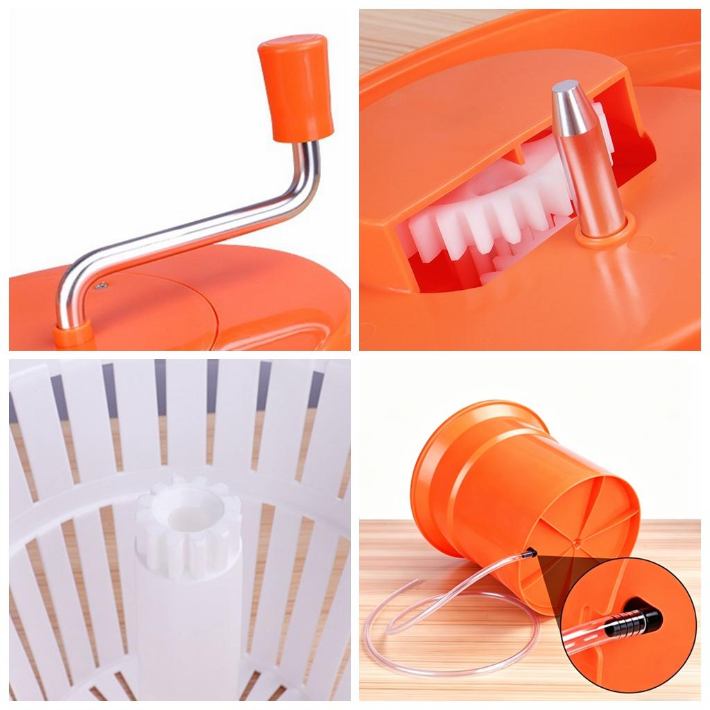 Salad Dryer Kitchen Gadgets Quick Drying Easy to Use Vegetable Fruit Orange 12L