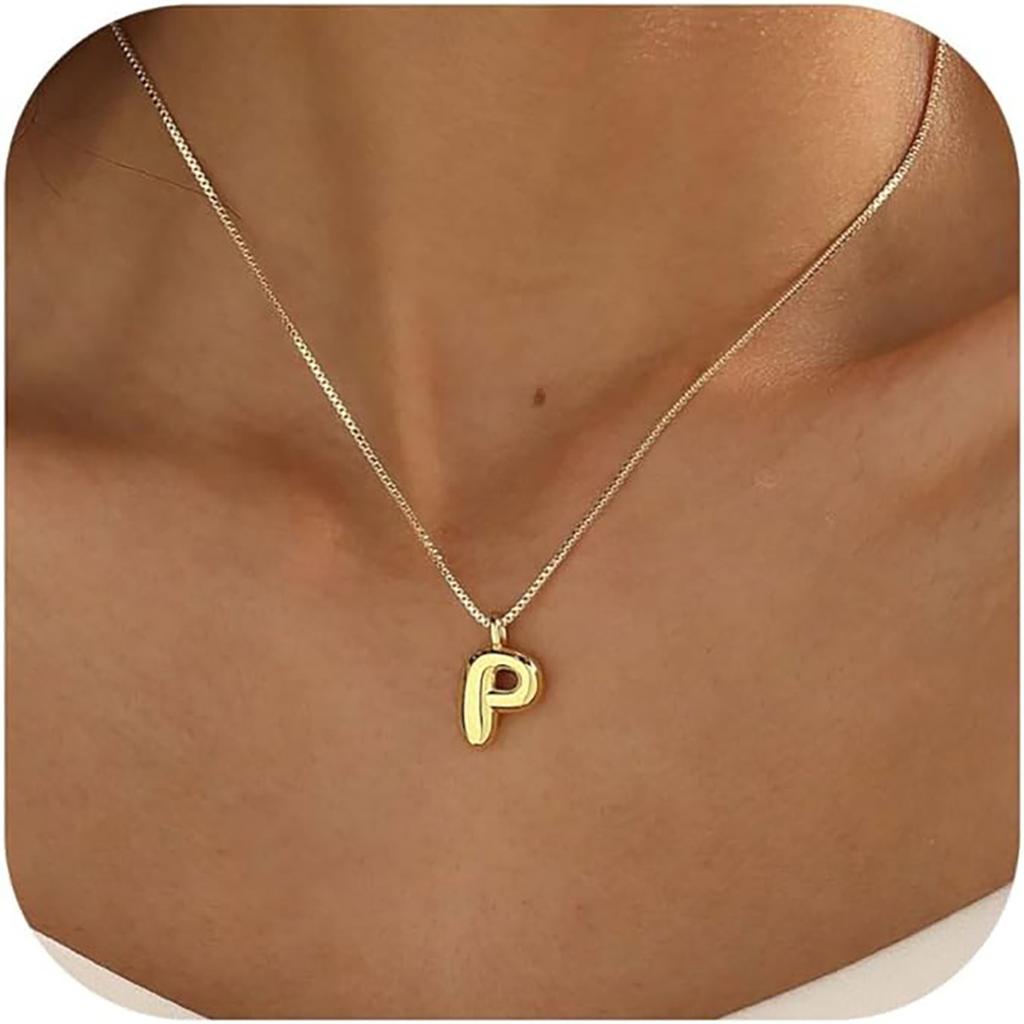 Elegant And Minimalist 26 Letter English Necklace With Bubble Gloss Letter Pendant, Women's Gift Collarbone Chain