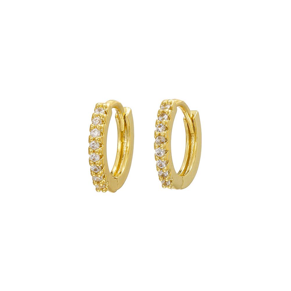 Exquisite Green Zircon Tassel Chain Stainless Steel Hoop Earrings 18K Gold Plated Heart Flower Piercing Earrings Fashion Jewelry