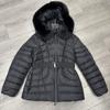 Winter European Station white duck down belt waist large fur collar fox hair down jacket women's medium and long tide
