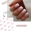 Long Square False Nails White Edge Nail Tips Fashion Press On Nails  DIY