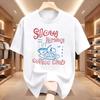 Graphic T-shirt Trend Coffee Club Vintage Coffee and Croissant Breakfast Club Clothing Women Clothing Graphic T Shirts Aesthetic