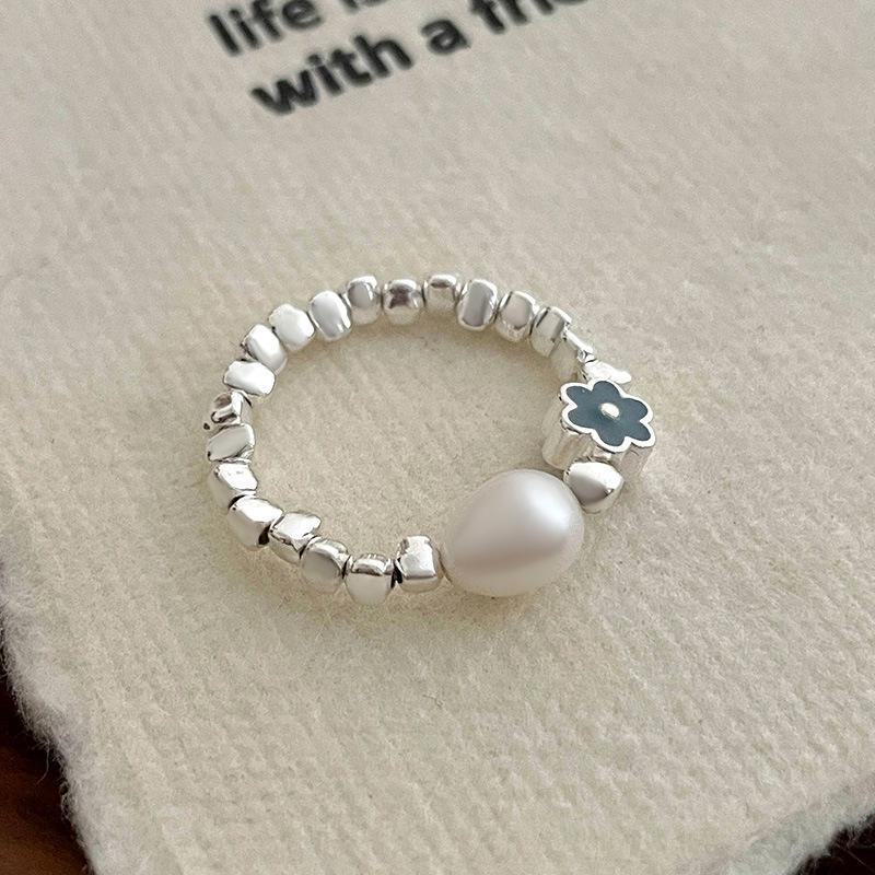 

Кольцо Banyan Tree S925 Silver Blue Glaze Flower Pearl RS3021, One Size серебряный