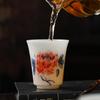 Hand-Painted Raw Jade Porcelain Tea Cup - Underglaze Blue and White Kung Fu Single Cup