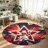 Czech Republic Football Printed Round Crystal Velvet Rug Soft Non Slip Floor Carpet For Bedroom Holiday Gift