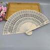 12pcs Sandalwood Fan, 8 Inch Chinese Wooden Openwork Personal Handheld Folding Fan For Wedding Party Home Decorations