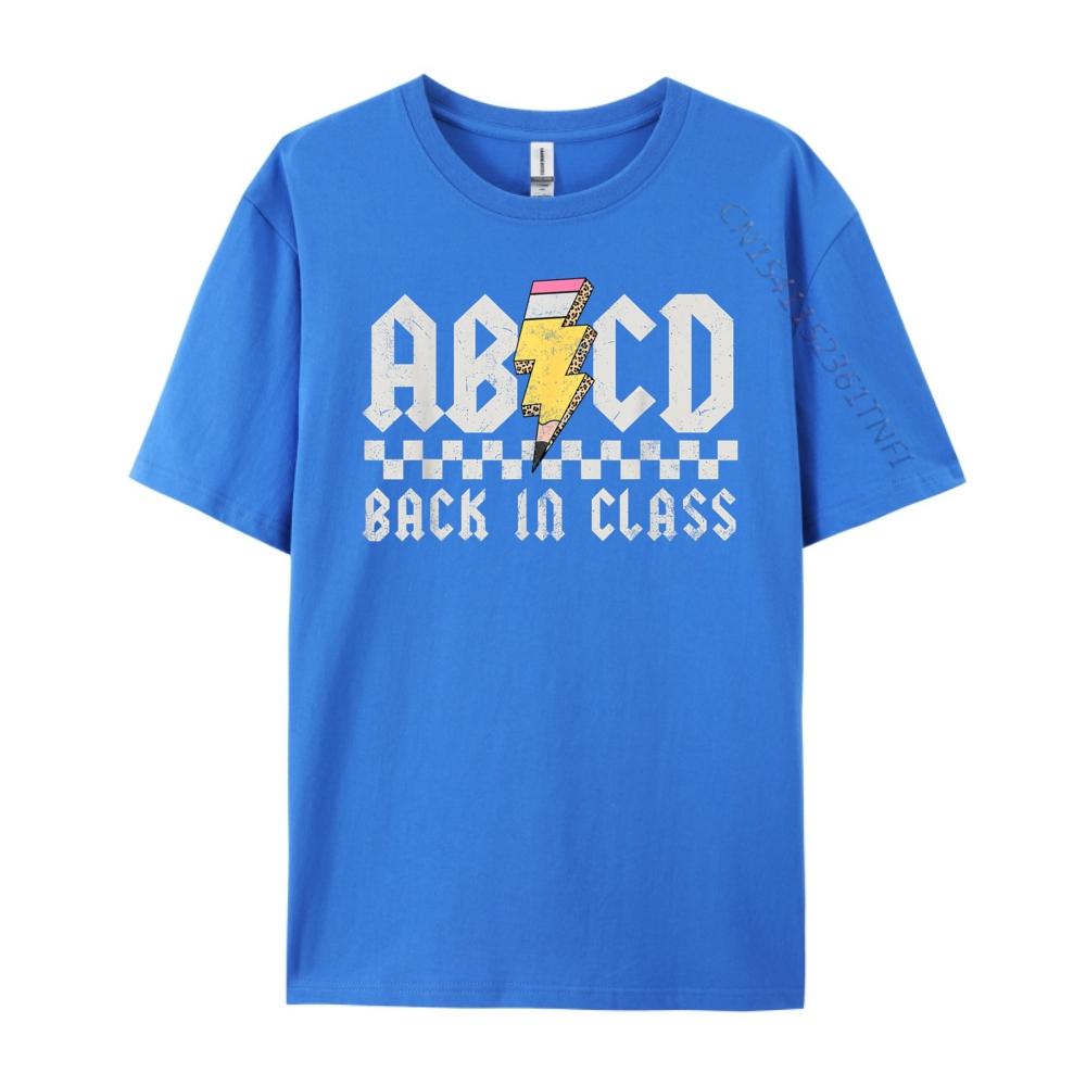 Teachers Rock Abcd Back In Class Back To School Red And Black Graphic T Shirt Mens Designer Clothes Christmas