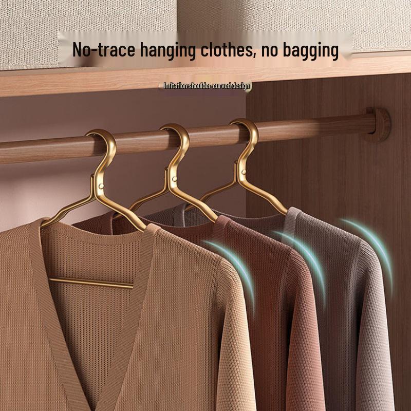 Thick No-Crease Space Aluminum Clothes Hanger for Home, Ideal for Coats & Drying
