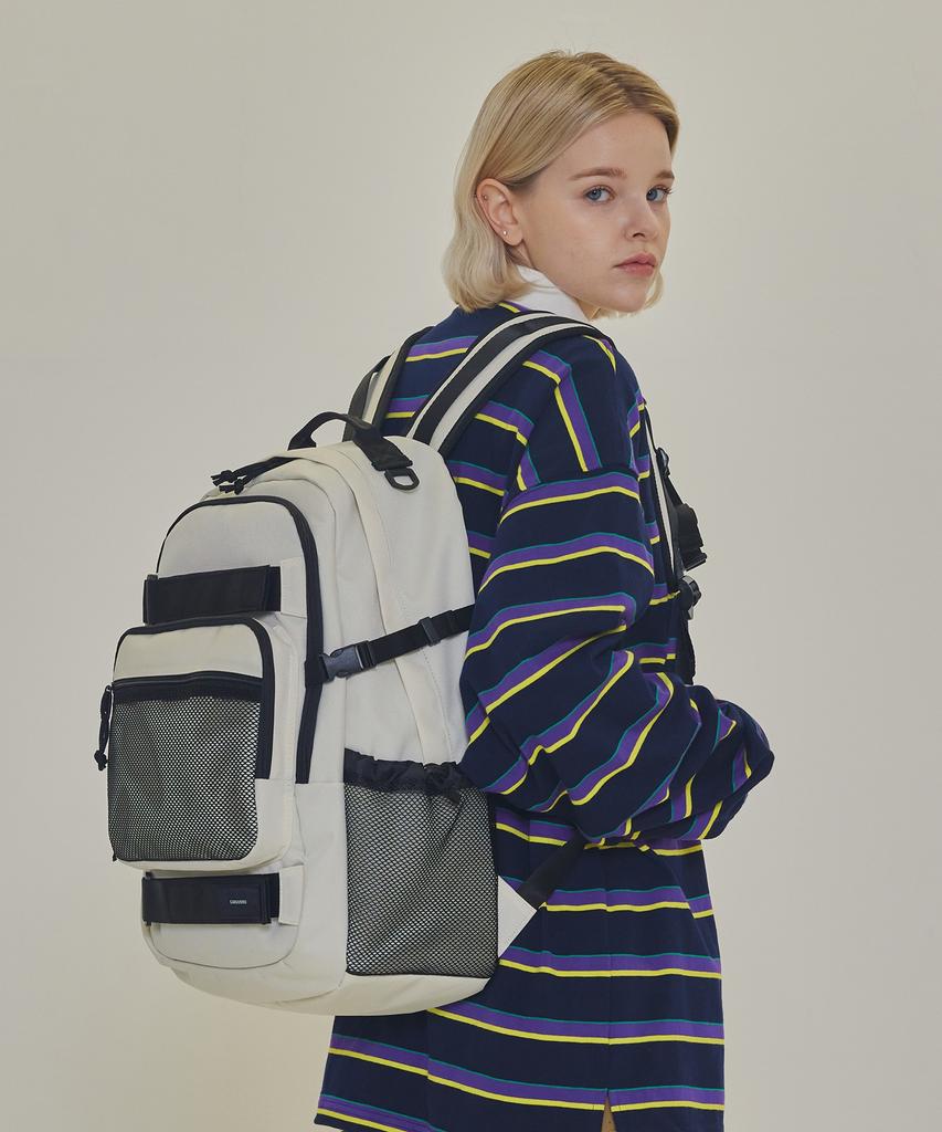 Cargobros Cb Double Strap Pocket Backpack (Ivory)