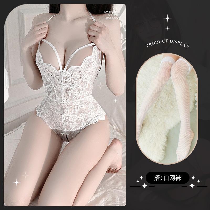 Sexy Lingerie Lace Perspective Seduction Sexy Hot Onesie Open Crotch Passion Free from Pure Desire