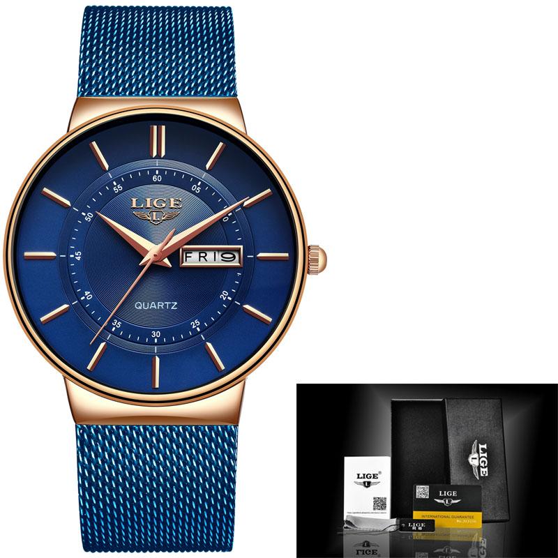 Damen Uhren LIGE Top Marke Luxus Datum Woche Zifferblatt Armband Damen Armbanduhr Weiblich Wasserdicht Quarz Uhr Relogios Feminino