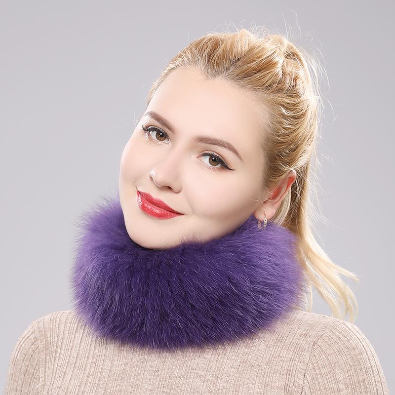 New Lady Real Fox Fur Scarf Women Natural Real Fox Fur Ring Scarves Girl Lovely Good Elastic Knitted Genuine Fox Fur Headband