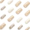 24-teilige abnehmbare French Manicure Nagelsticker: Quadratische Falschnägel & Tips