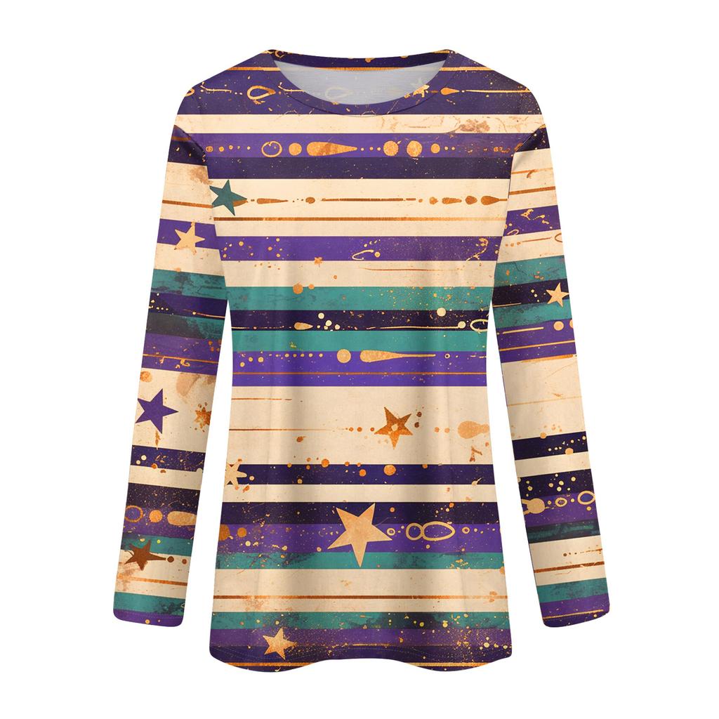 Langarmshirts für Damen, niedlicher Aufdruck, Grafik-T-Shirts, Blusen, lässig, Übergröße, Basic-Tops, Pullover