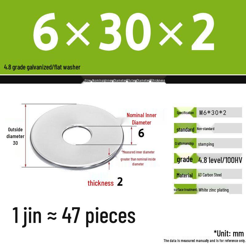 Galvanized Extra Large Thickened Metal Flat Washer (M6-M16)