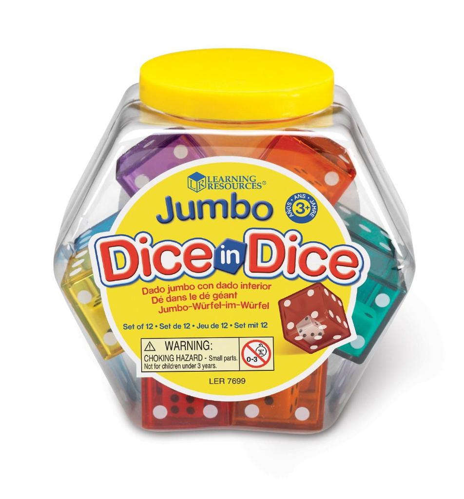 Learning Resources Jumbo Dice in Jumbo LER 7699 Dice, Size,