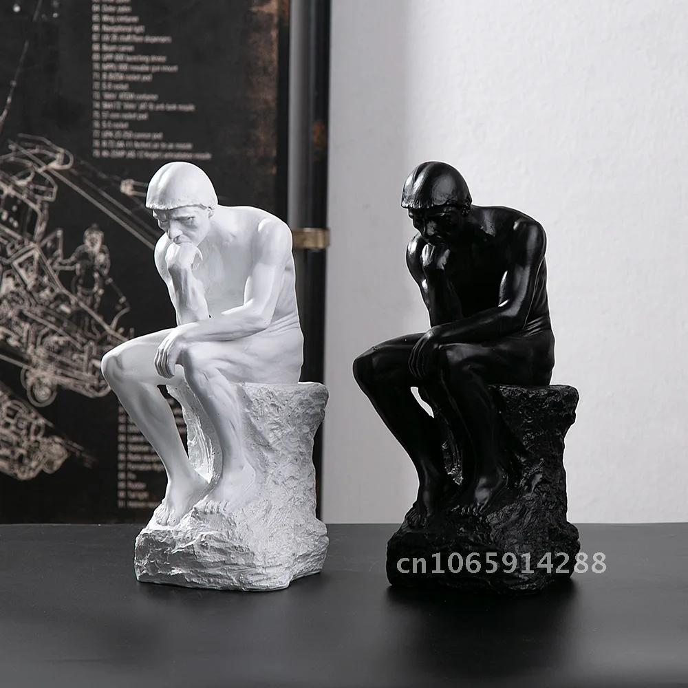 Rodin’s The Thinker Statue Resin Creative Figure Contemplator Decoration Room Living Home Sculpture Decor Room Study Office
