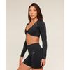 Gymshark Adapt Animal X Whitney Long Sleeve Crop Top Black Asphalt Grey b5c9X Bdrd