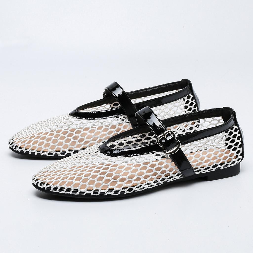 Fashion Summer Women Shoes Round Toe Flat Heel Mesh Sandals for Women Breathable Mary Janes Shoes zapatos de mujer WSH5326