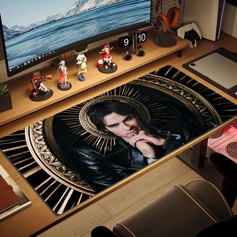 Damon Salvatore Large Size Mouse Pad Large Gaming Table Cushion Non-slip Laptop Tablet Big Mousepad XXL Mat Mini PC Playmat With Lock edge