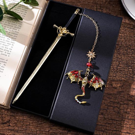 Fourth Wing Dragon Bookmark Fantasy Dragon Page Maker Cool Metal Bookmark Reading Gift for Men Women Bookworm