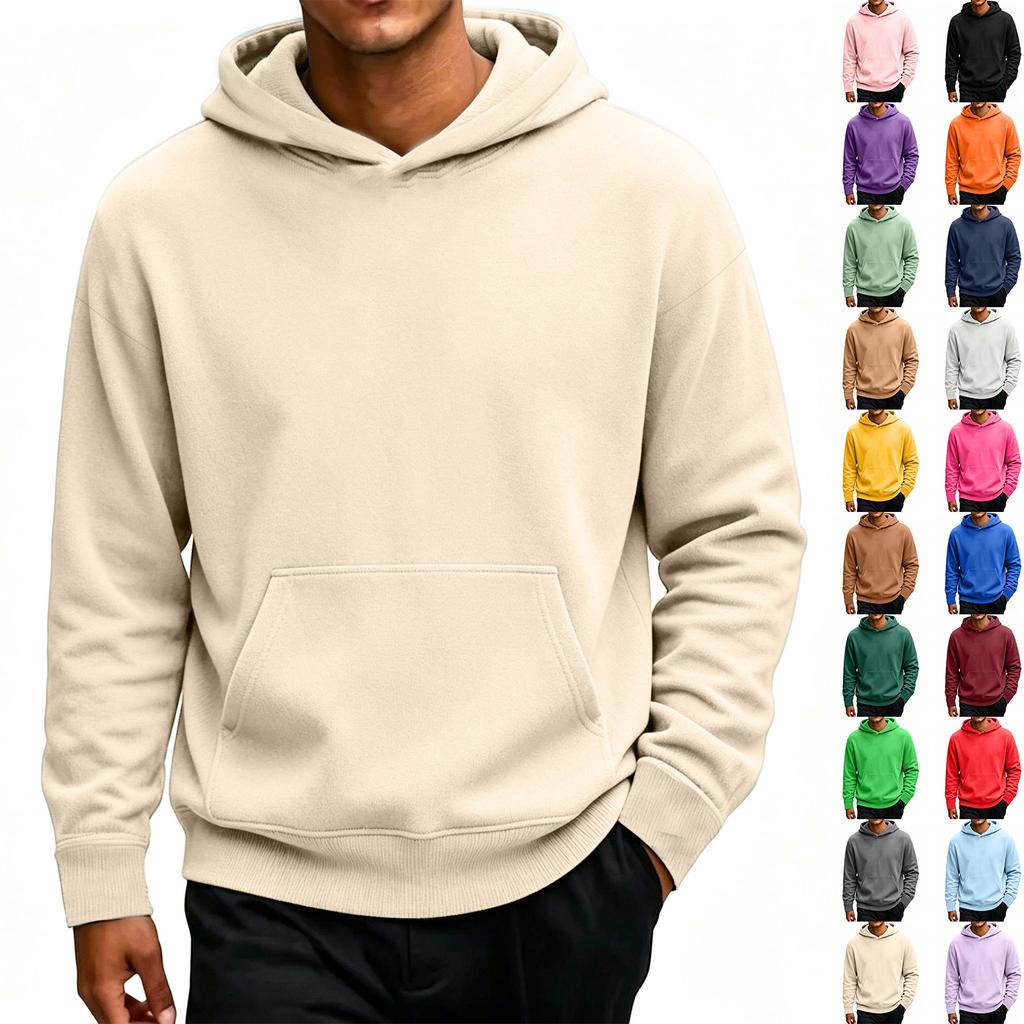 Men's Oversized Drop Shoulder Hoodie with Long Sleeve Pullover for Fall