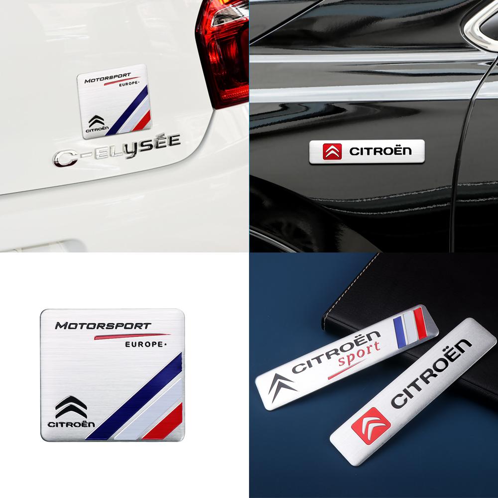 3D Aluminum Emblem Car Window Body Car Side Fender Decoration Stickers For Citroen Sport C3 C2 C5 Grand Picasso Auto Accessories