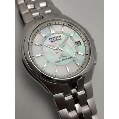 Used Popular Mother-of-pearl Dial Attesa Radio-controlled Solar Lightweight Titanium Radio Watch