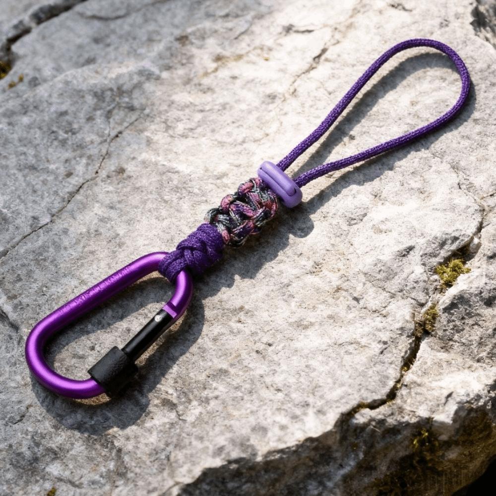 Braided Rope Water Bottle Lanyard Zinc Zinc Alloy Carabiner Hook Essential Key Chain Lanyard Mountaineering