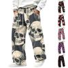 Herren Cord Straight Leg Jogginghose mit elastischem Bund und lockerer Passform, Lässige Hose, Halloween-Print