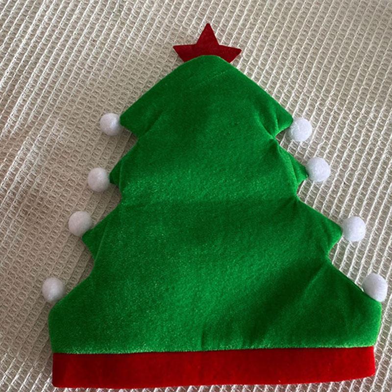 1pc Red Green Festive Party Xmas Christmas Gift Christmas Hat New Year Hat Tree Shape
